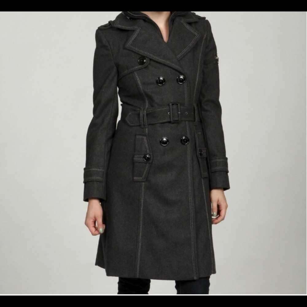 Incredibly warm, like new, dark gray “Spy”coat!